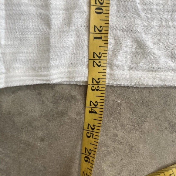 Chicos Sweater‎ Womens Size Large Short Sleeve Lightweight White Semi Sheer - Picture 5 of 10